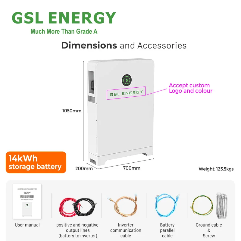 Аккумулятор GSL энергии для дома на открытом воздухе 14.34kwh/16.38kWh 280Ah/320Ah 51 2 V UL9540 может связь 48V BMS UL сертификация