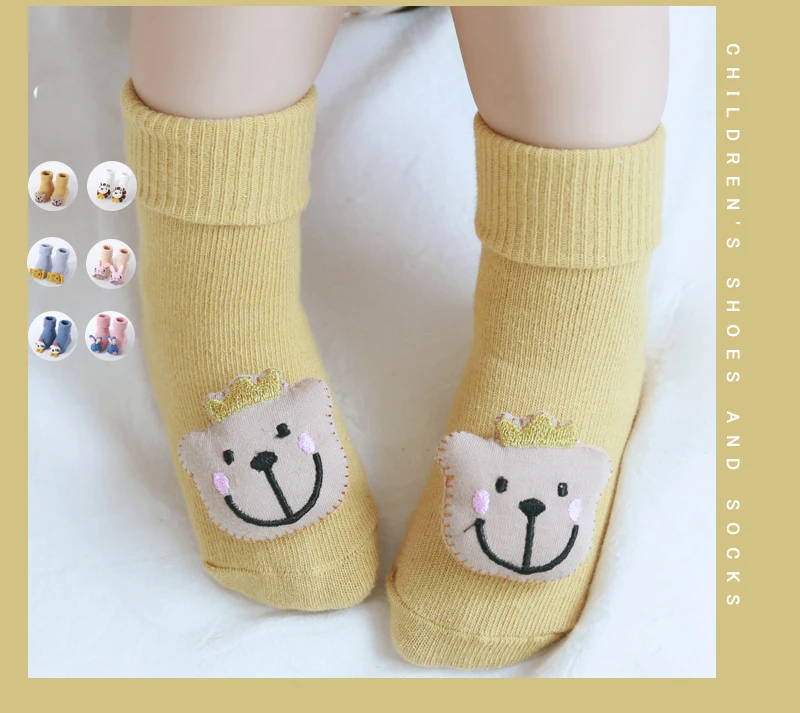 XZ/новые носки для малышей с героями мультфильмов милые мягкие Нескользящие теплые носки-тапочки клеем дешевые оптовые продажи
