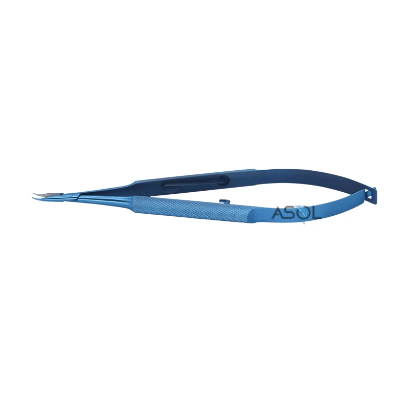 Delicate titanium micro curved with lock needle holder 115mm surgery instrument