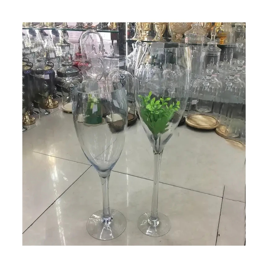 LHP033 Elegant Transparent Flower Wedding Home Decor Vase clear Glass Floor Hot