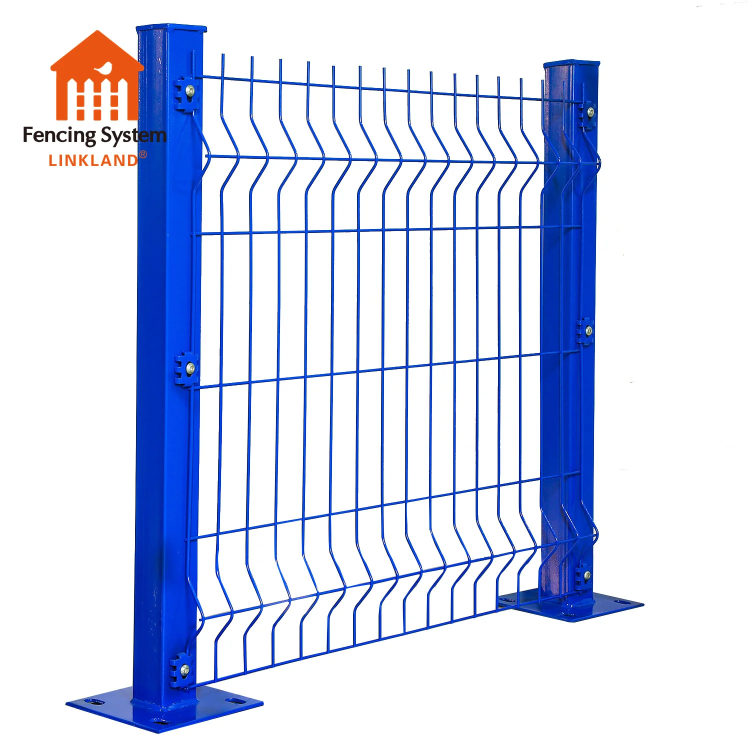 Cheap front yard no dig garden fence powder coated steel 3d v bending mesh fence panel 3D fence