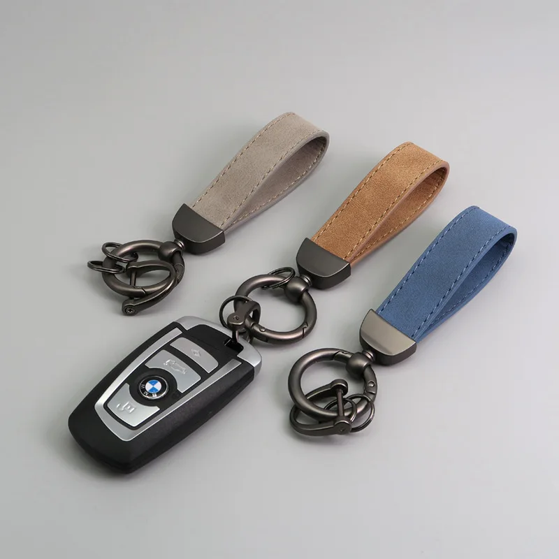 Personalized Custom Logo Keychain Faux Leather Key Chain Holder Ring Custom Car Pu Leather Keychain