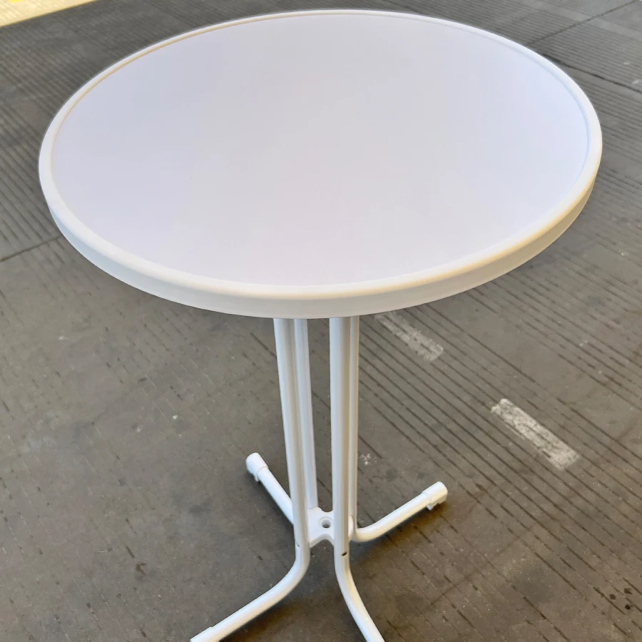 Outdoor MDF edge plastic high top 24' white folding round bar folding table