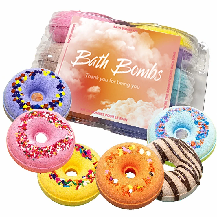 Custom 100g Natural Donut Shape Bath Bombs Moisturizing Bath Fizzer