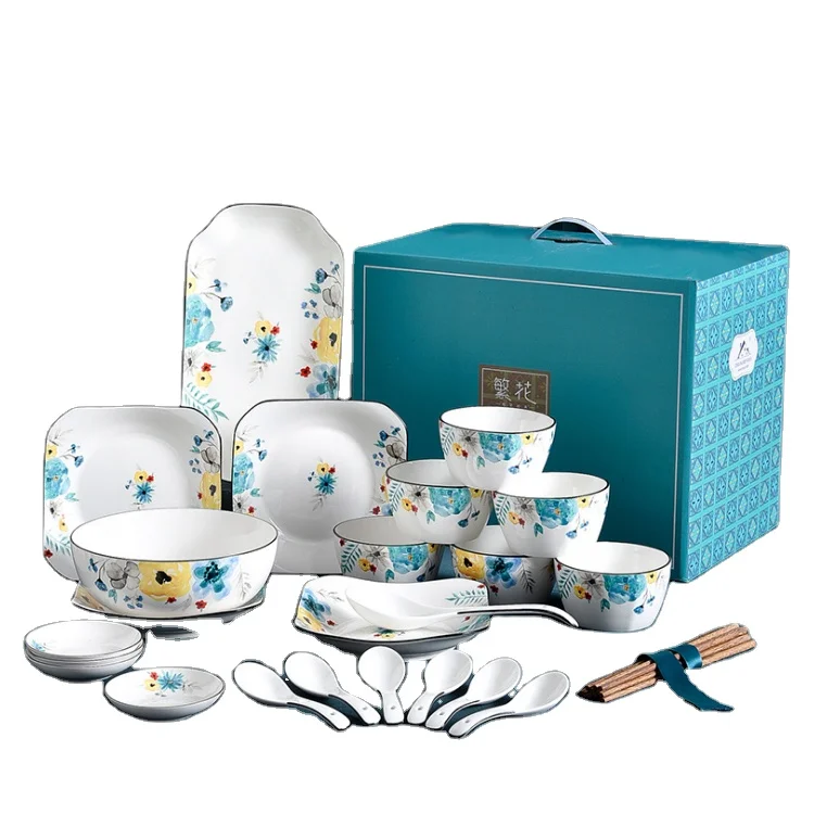 Stock Ceramic Dinnerware set Porcelain Plates Dishes Bowls and Mugs set