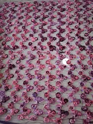 3D bead embroidery mesh rose flower PET bead embroidery mesh dress fabric