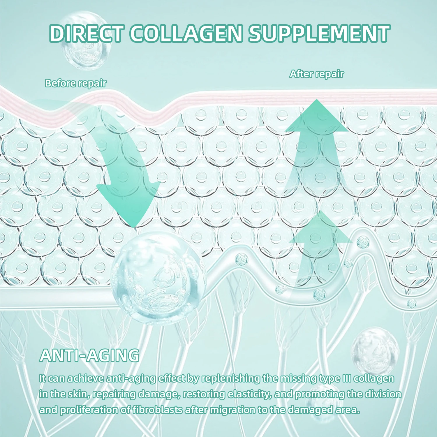 Individual Packaging Vegan Hydrate Plump Recombinant Type III Collagen Repair Facial Mask for Dry Acne Prone Sensitive Skin