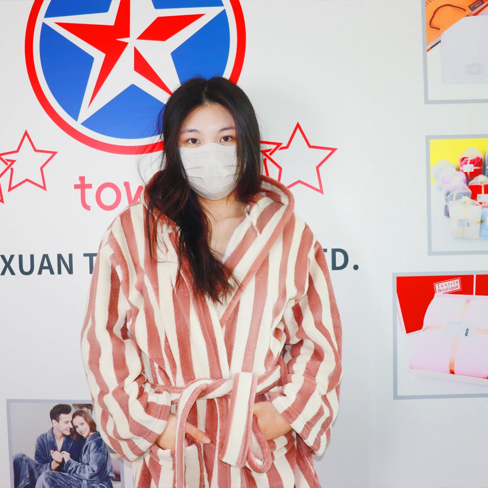 Custom Microfiber Bathrobe Adult Dresses Gown for Hotel & Home Woven Techniques Hot Selling  Bathrobe