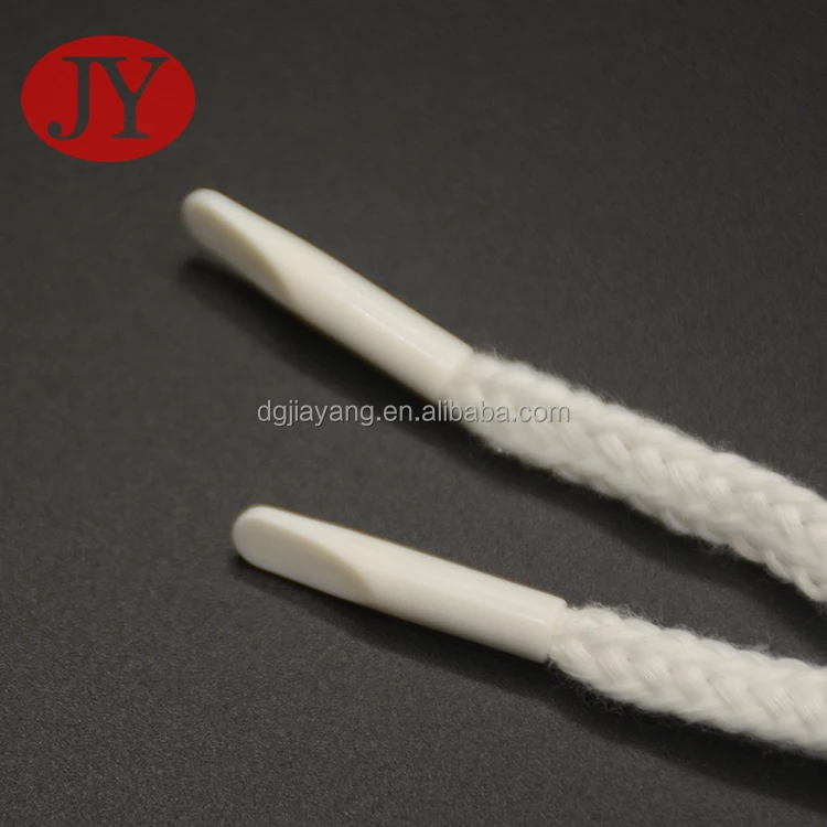 flat polyester rope with plastic aglet tipping for shoelace hoodies drawstring rope cord aglet ends sport pants waist rope