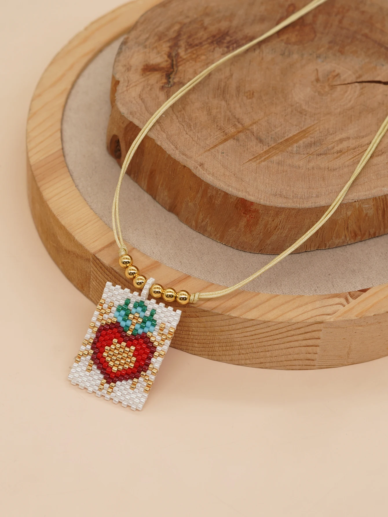 Go2boho Bohemian Gold Plated Beaded Necklace Women Pendant Heart Charm Handmade Colorful Fashion Jewelry Miyuki Bead Necklace