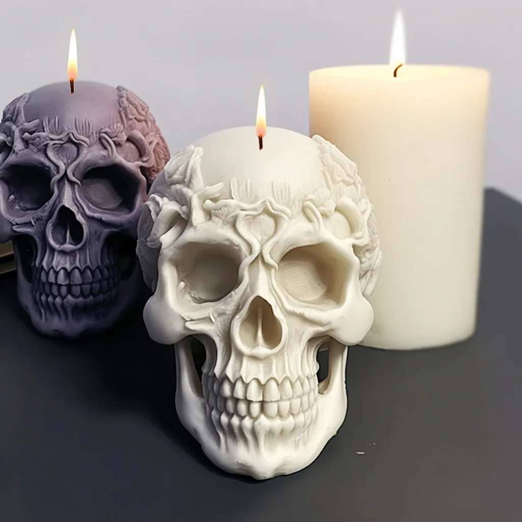 Festive funny skulls Candle Mold 3d Silicone Cake Molds Mould Diy Candle Mold