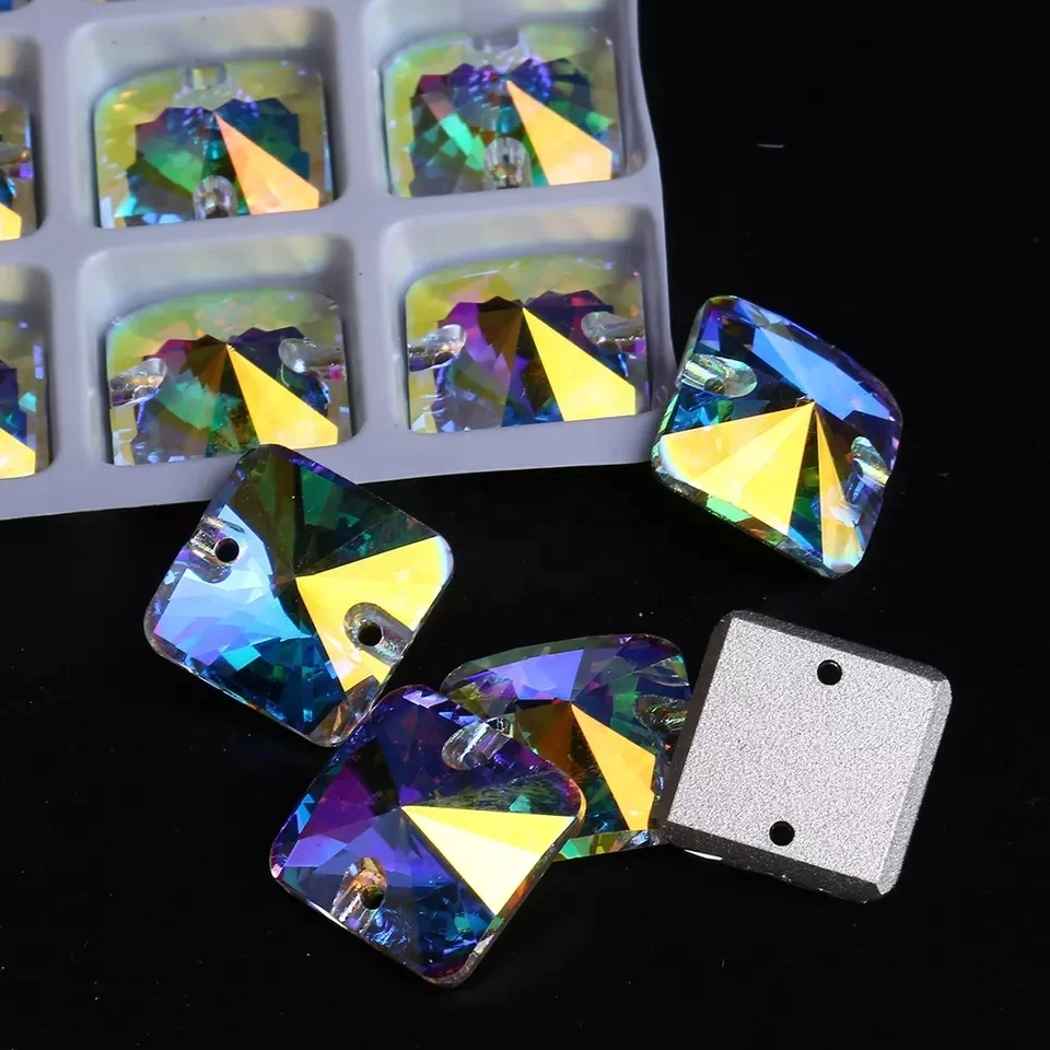 Rivoli Square Shape Crystal Sew On Stones Mixed Size Stones To Sewing On  Flatback Strass Rhinestone For Clothes