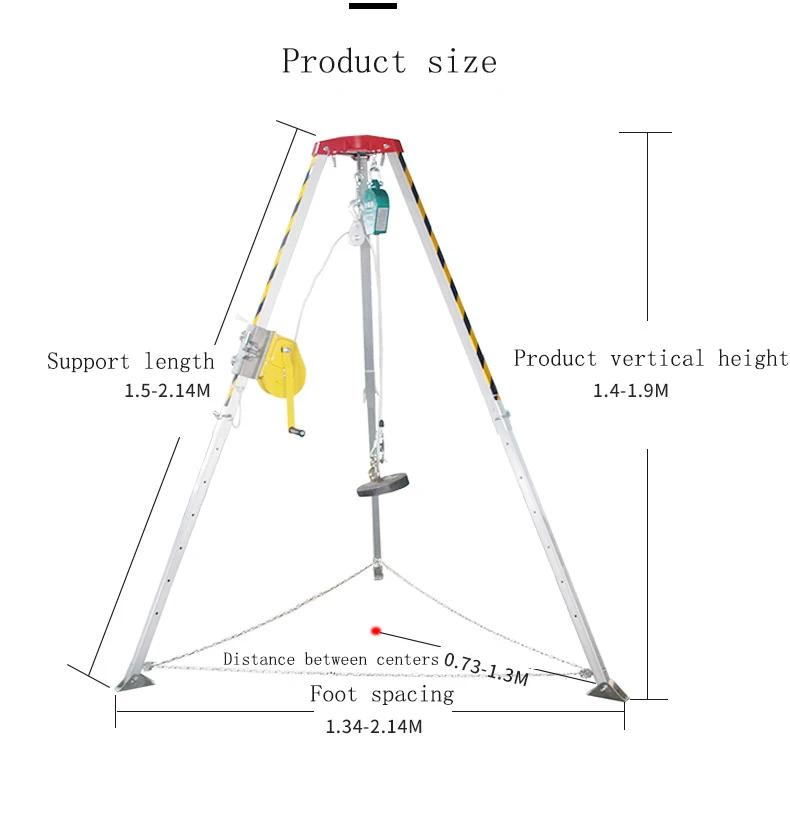 Winch Enclosed Space Tripod Rescue Kit Fall Protection Firefighting Equipment & Accessory