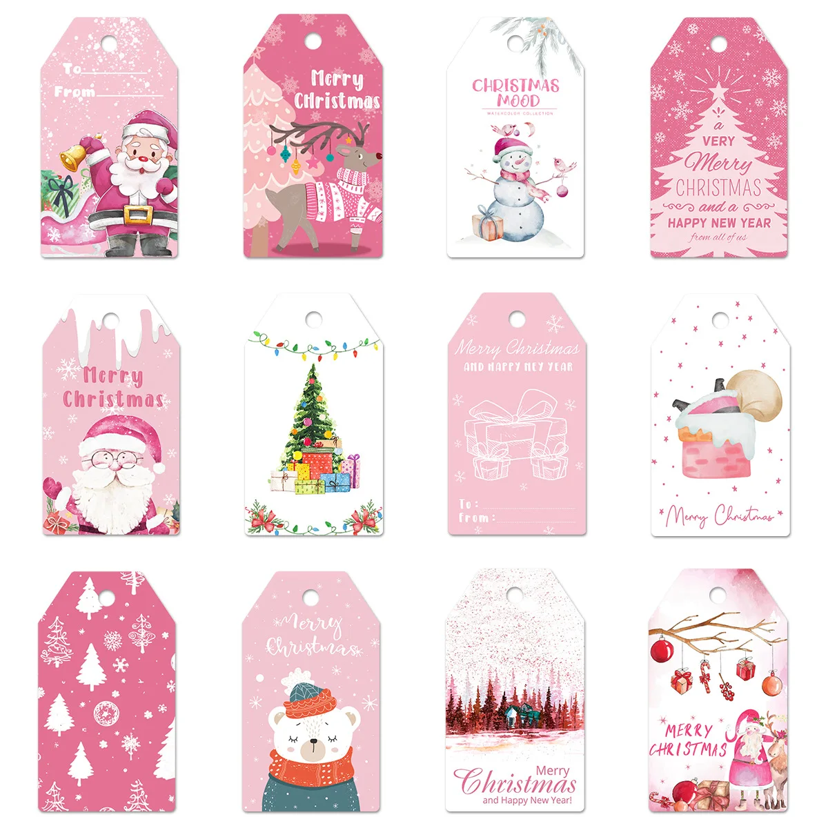 New pink Christmas lovely snowman Christmas tree party gift decoration tag pendant wholesale