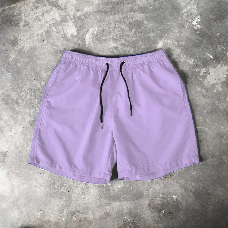 OEM Customized Logo 18 Colors Solid Plain Men Swim Trunks Quick Dry Outdoor Beach Shorts Board Shorts Swimwear For Men