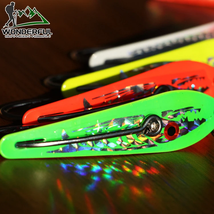 Factory New Design Artificial Deep Sea Fishing Sequins Metal Hard Bait Big Fishing Spoon Trolling Lure