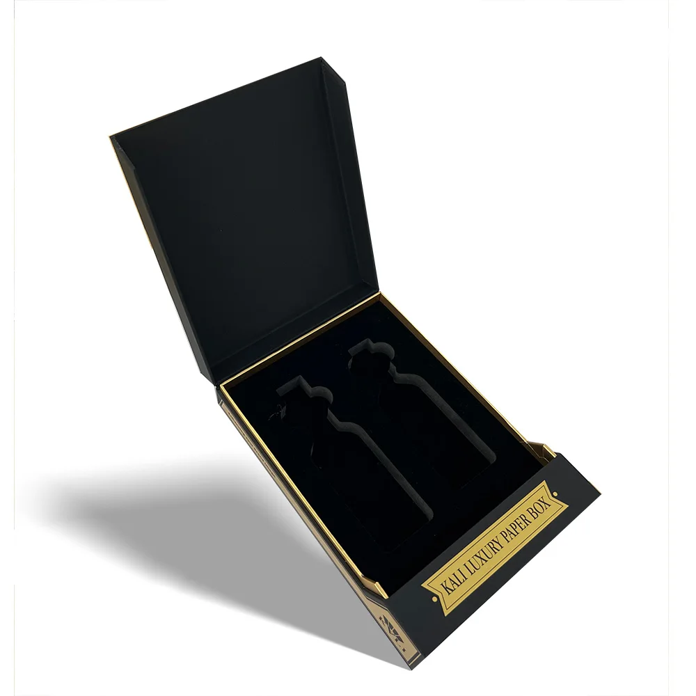 Custom Design  Wholesale Black Cosmetic Pump Spray Package Box Ramadan Arabic Vintage Perfume Box