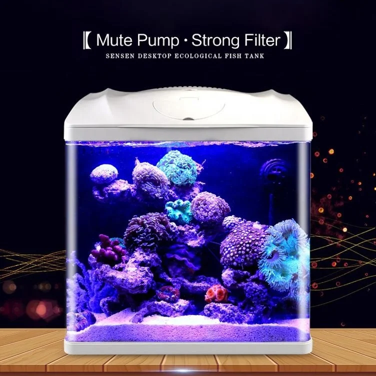 SUNSUN Portable Curve Aquariums Mini Table Fish Tank of round corner type