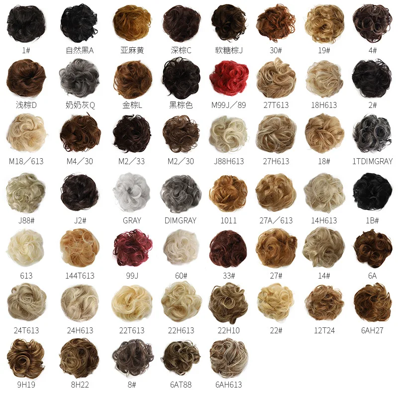 
Best Selling Real Curly Messy Bun Synthetic Hair Chignon Scrunchie Hair Extension Donut Bun Ponytail Hairpiece feels real hairs 