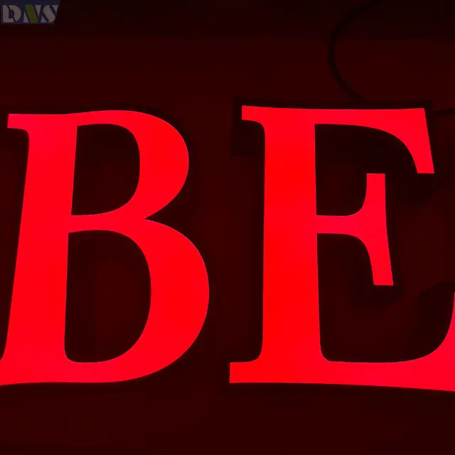 3d smoke led laser cut metal with light open sign for shop frontlit backlit letters