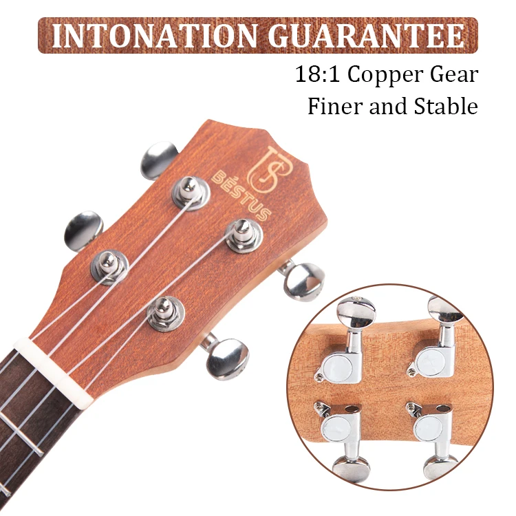 2021 Hot Sale Whole Sale Sapele Ukelele With Rosewood Fingerboard For performance 21 inch Soprano Wood Ukulele