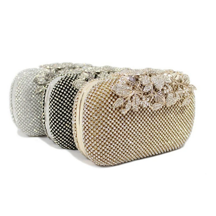 Unique Crystal Flowers Lady Clutch Fashion Shiny Atmosphere Party Evening Bag Delicate Clutch