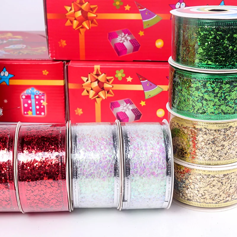 Wholesale 2.5 Inch Wide Christmas Wired Ribbon Snowflake Sheer Glitter Ribbon For Xmas Tree,  Gift Wrapping