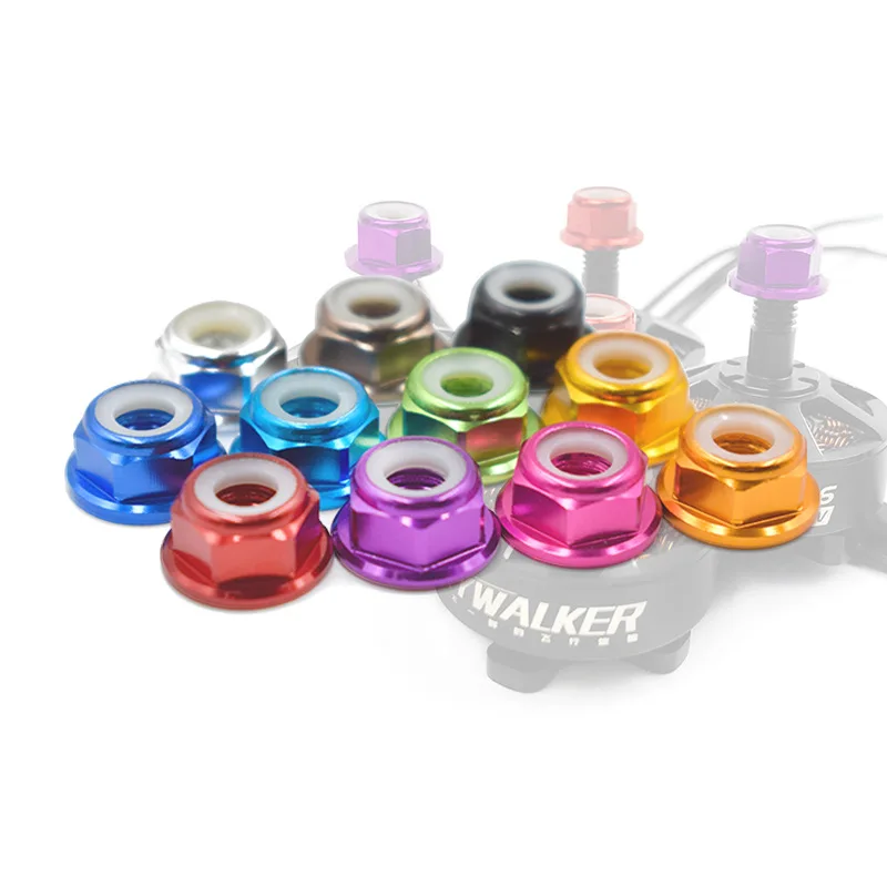 HCH Customized Colorful Nylon Lock Nut M2 M2.5 M3 M4 M5 M6 M8 Aluminum Nut