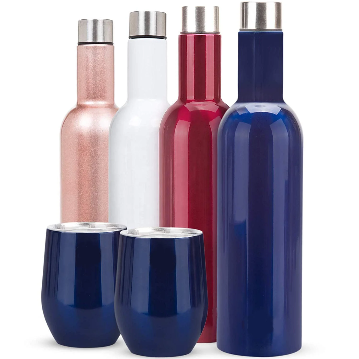 25oz Sublimation Blank Stainless Steel Set Design 750ml Wine Tumbler Set With Slide Lid Straw