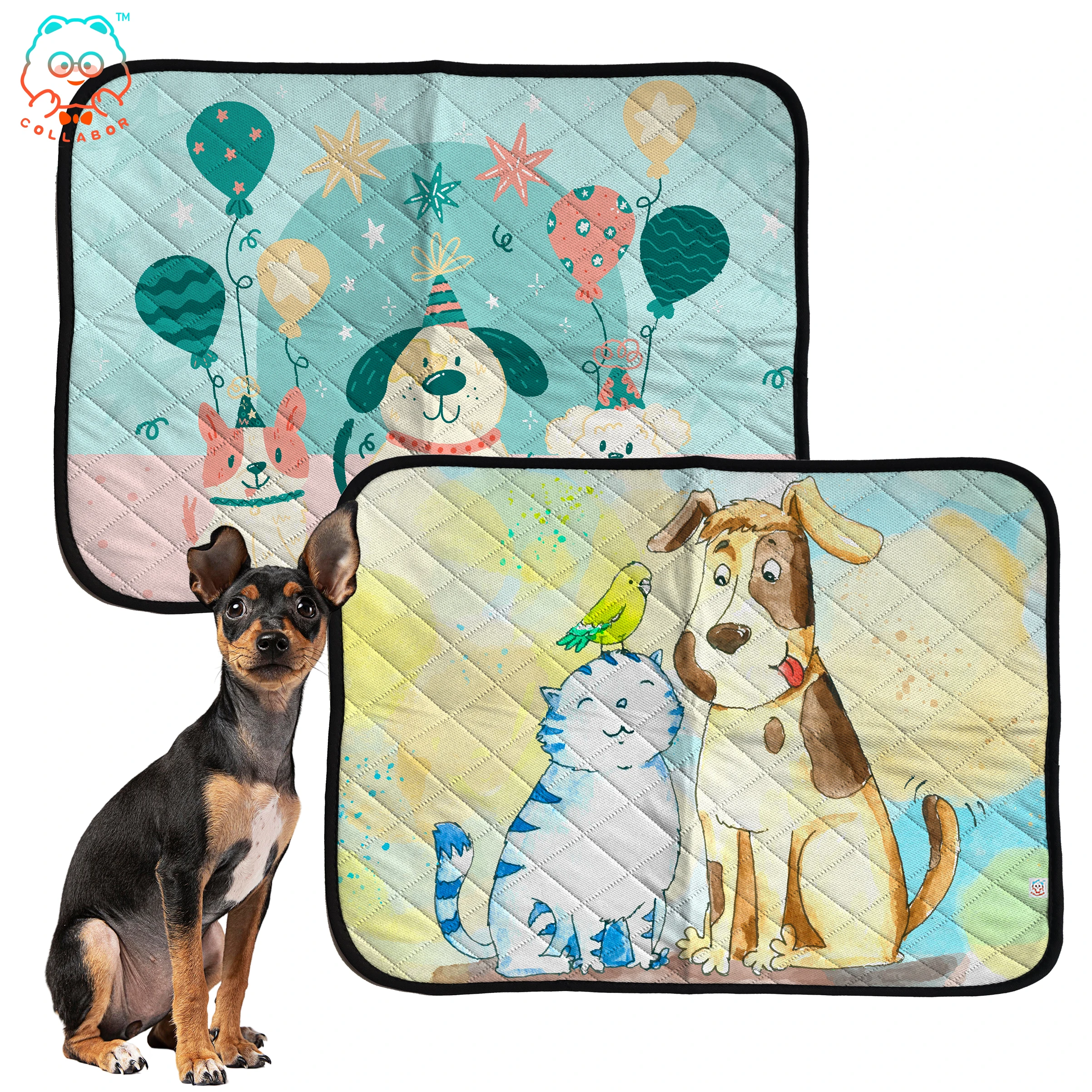 COLLABOR Leak-Proof Washable Dog Pee Mat Soft Eco Friendly Potty Pet Toilet Pad Anti Slip Large Extra Long Dog Pee Pad