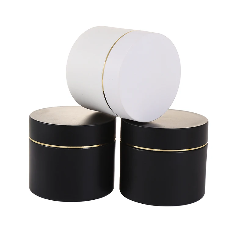 PP white color double cosmetic cream plastic jars 100g and cap with silver edge empty plastic jar for face cream and gel polish