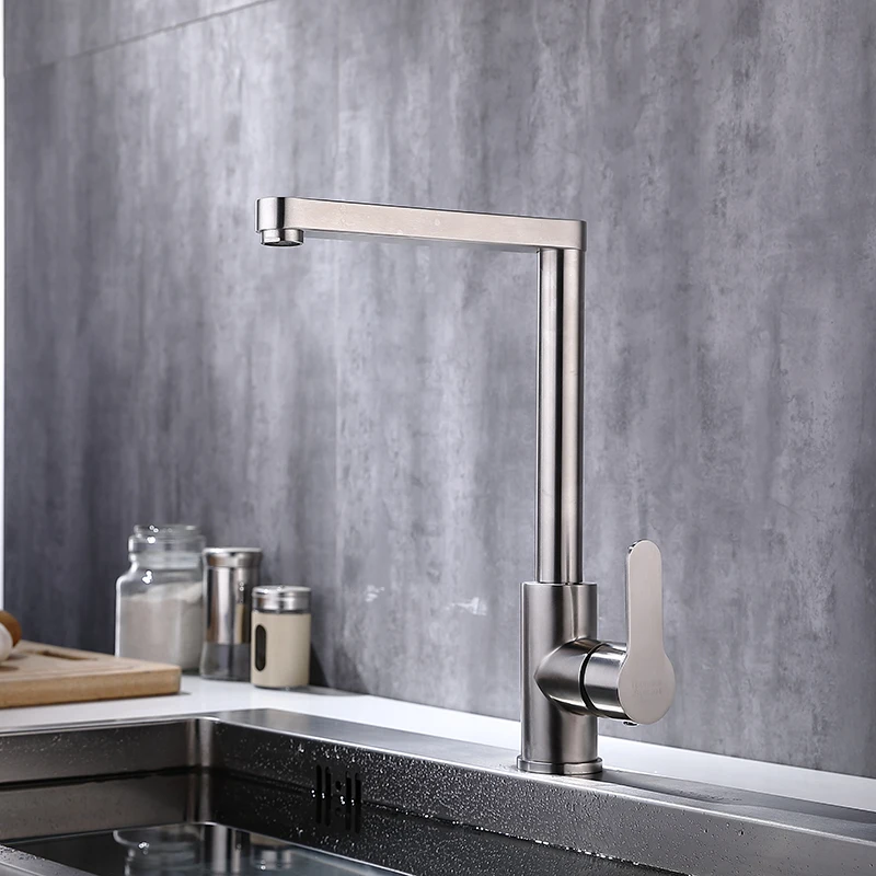 Perfect Brushed Surface Finish Brass Kitchen Faucets