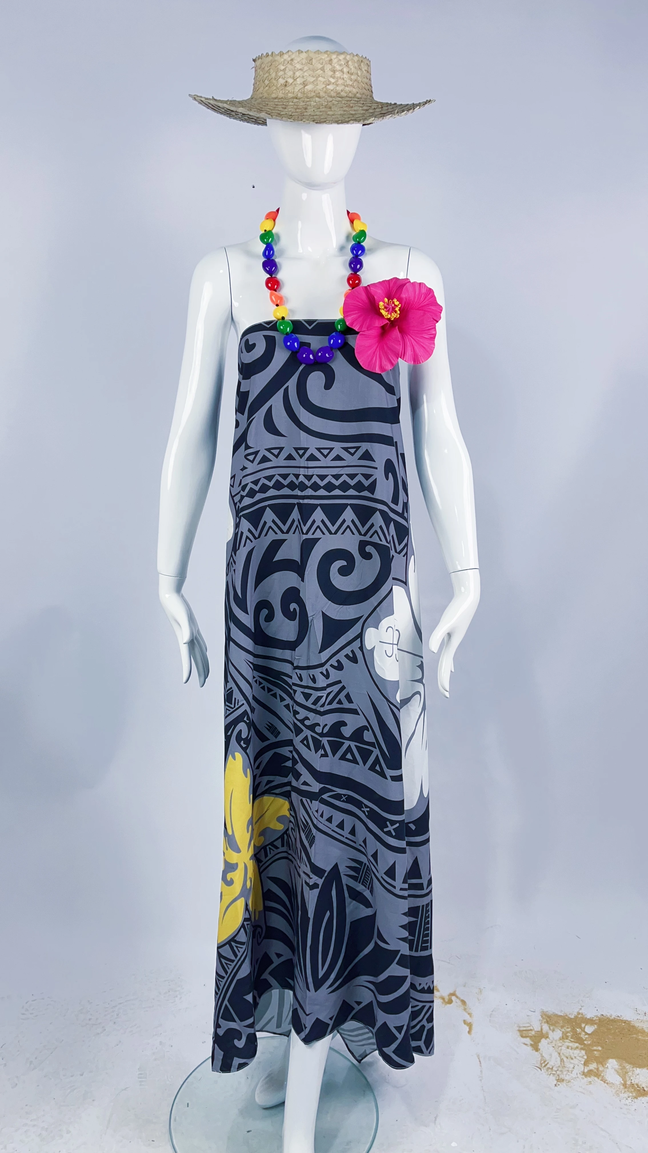 2024Best-Selling Hibiscus flower Sarongs Wholesale Factory Supply Embellished Hawaiian Lavalava sarong Top Quality Beach Sarong