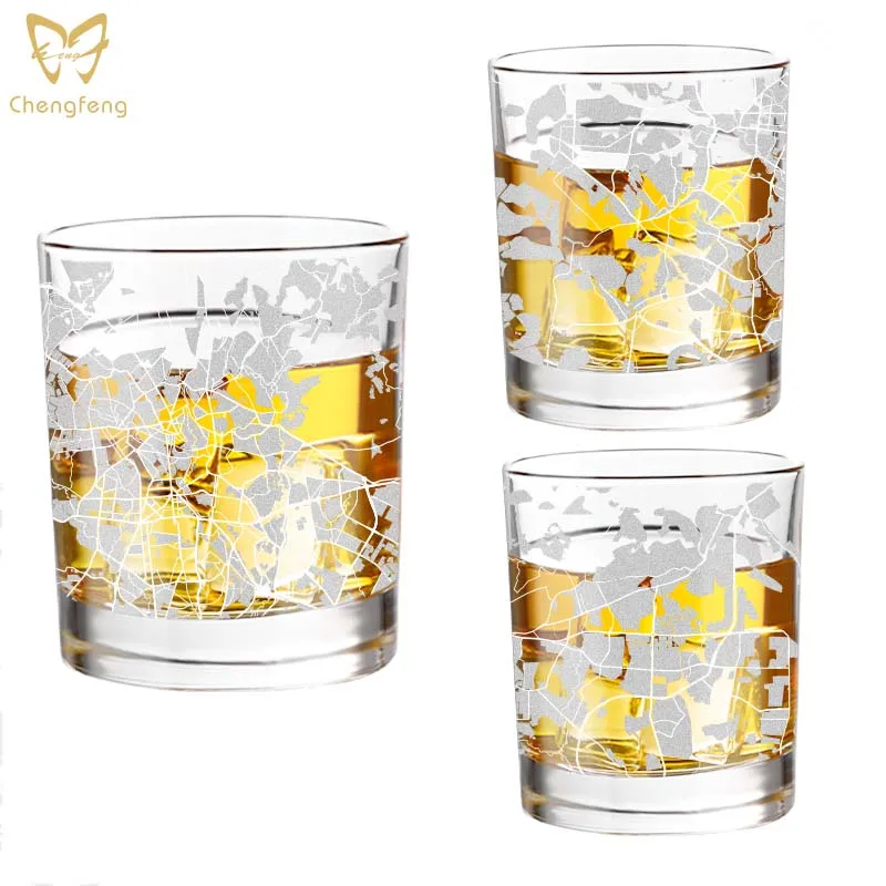 Old Fashioned Whiskey Glass - 300ml Crystal Glasses Square White Spirits Cups Wine Home Bar Drinkware Custom logo Whiskey glass