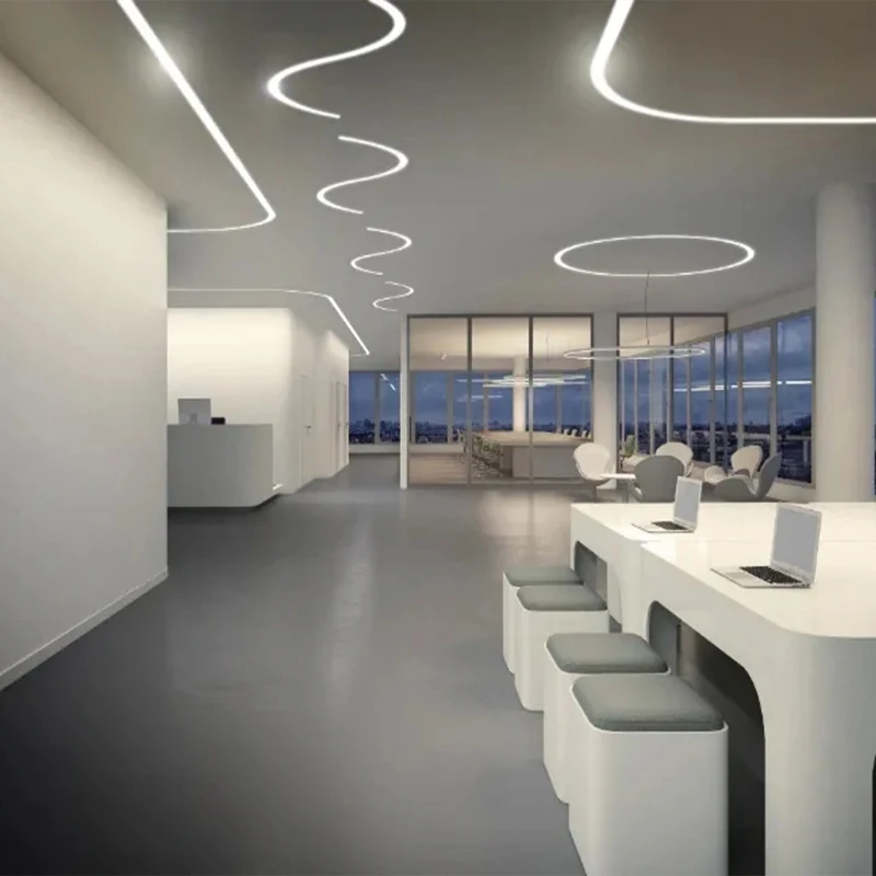 Low Moq Customized Flexible diffuser 35mm Dia600mm Recessed curved led profile