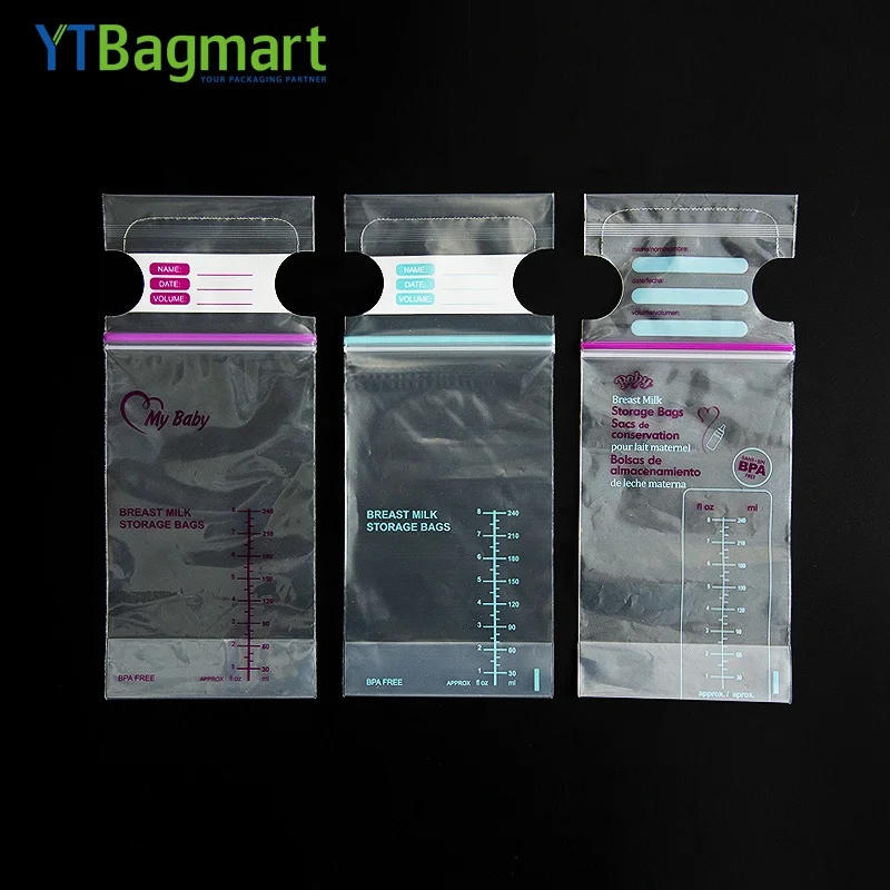 Disposable Double Zipper Baby Breast Milk Storage Bag Bpa Free Sterilized Ldpe Plastic Breastmilk Storage Bags With Measurement