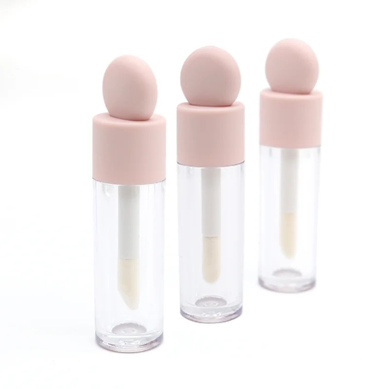 Hot sale 4.8ml empty lipgloss tube lip gloss tube liquid lip stick tube big brush transparent bottle cosmetic packaging