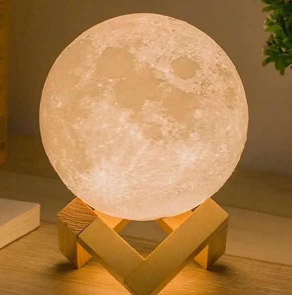 PVC Lunar Light Gift Rechargeable 16 Colors Touch moon light Change Remote 3D Printing Globe Moon Light LED 3D Moon Lamp