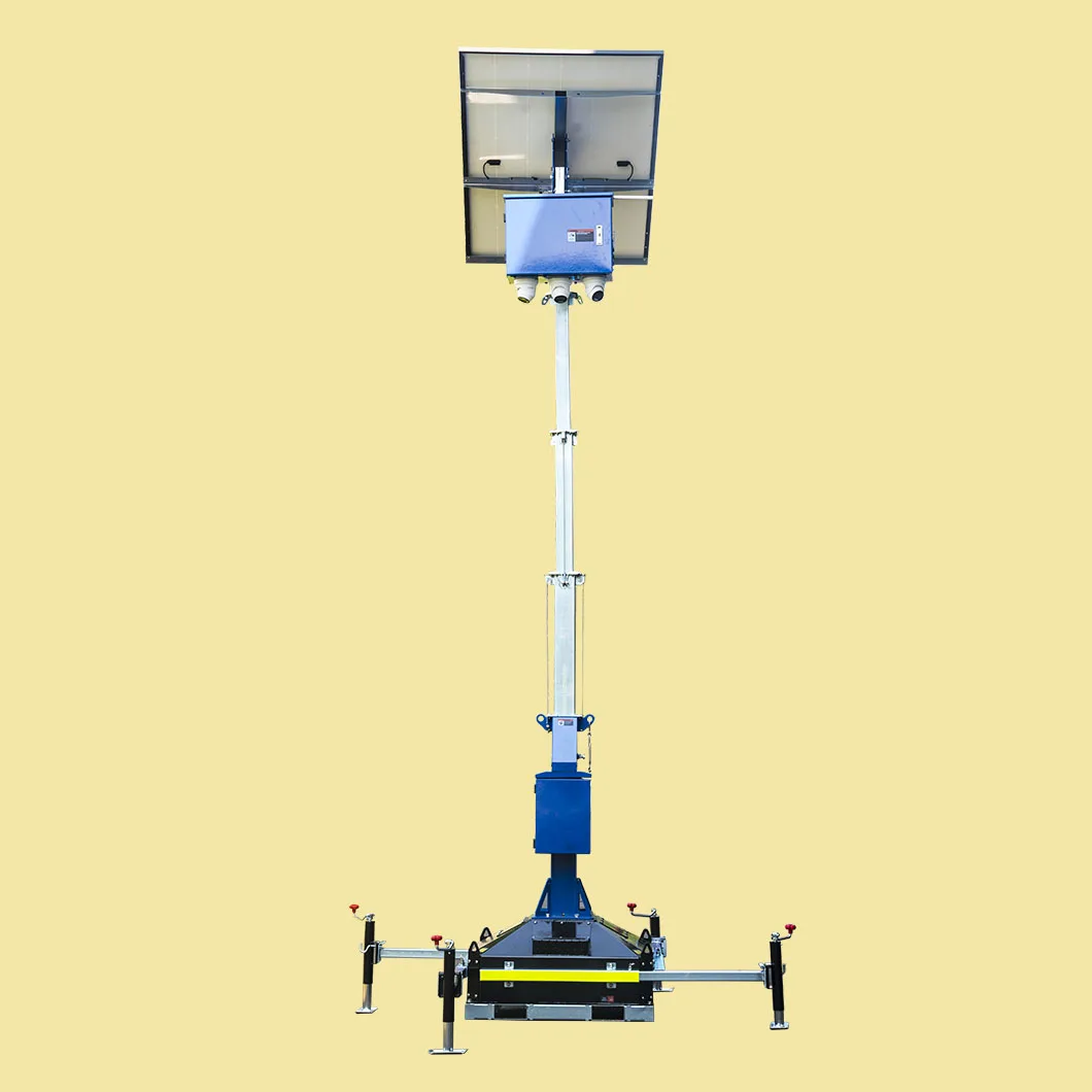 block type solar power street CCTV camera surveillance tower