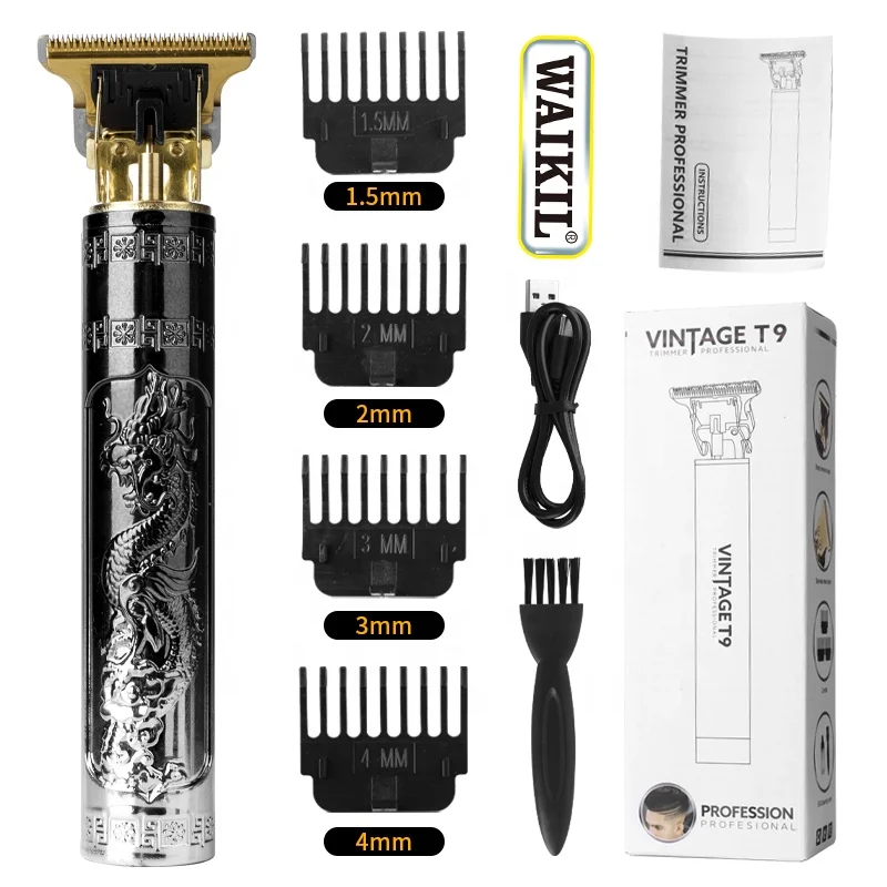WAIKIL 16-style wholesale T blade 0mm electric bald hair trimmer New Retro T9 mini hair clipper machine shaver for men