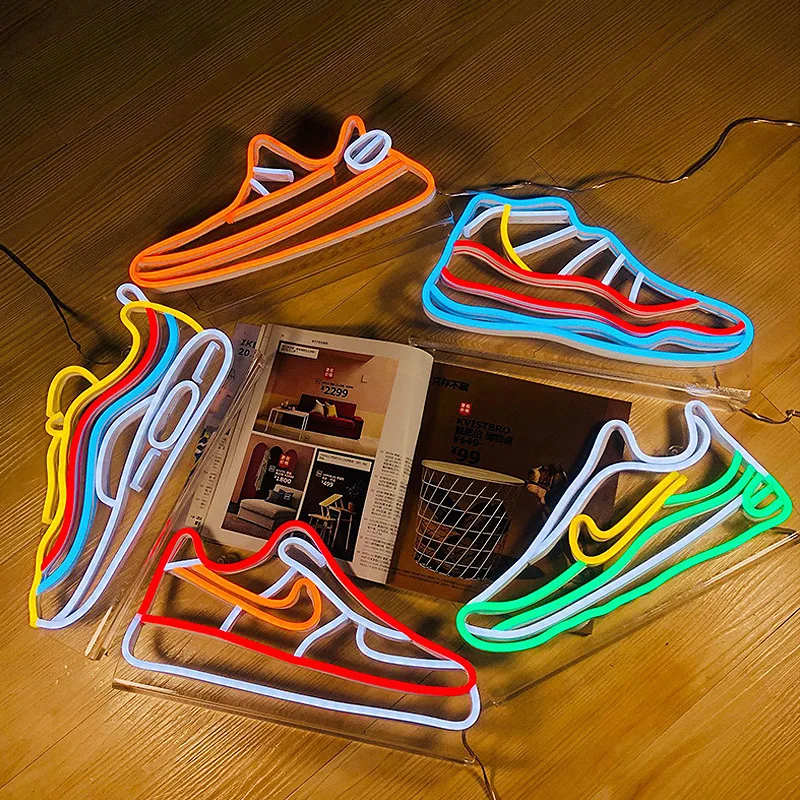 Wholesale Electronic Signs 12V Letters Custom Logo Name Shoes  Led Neon Flex Light Sign