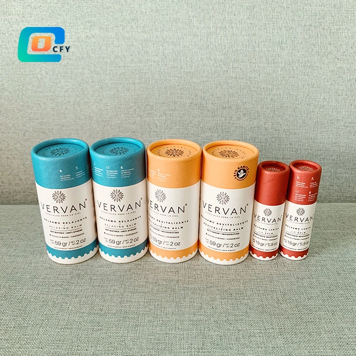 100% biodegradable 0.3 0.5 1 1.5 2 2.5OZ lip balms grease-proof sure deodorant push up tube cosmetic paper tubes lip gloss tube