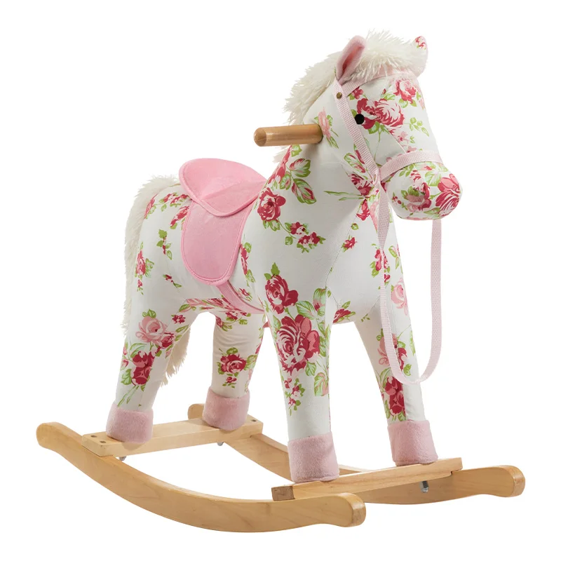 
Kids Plush Unicorn Animal Rocker Wheels Horse Riding 