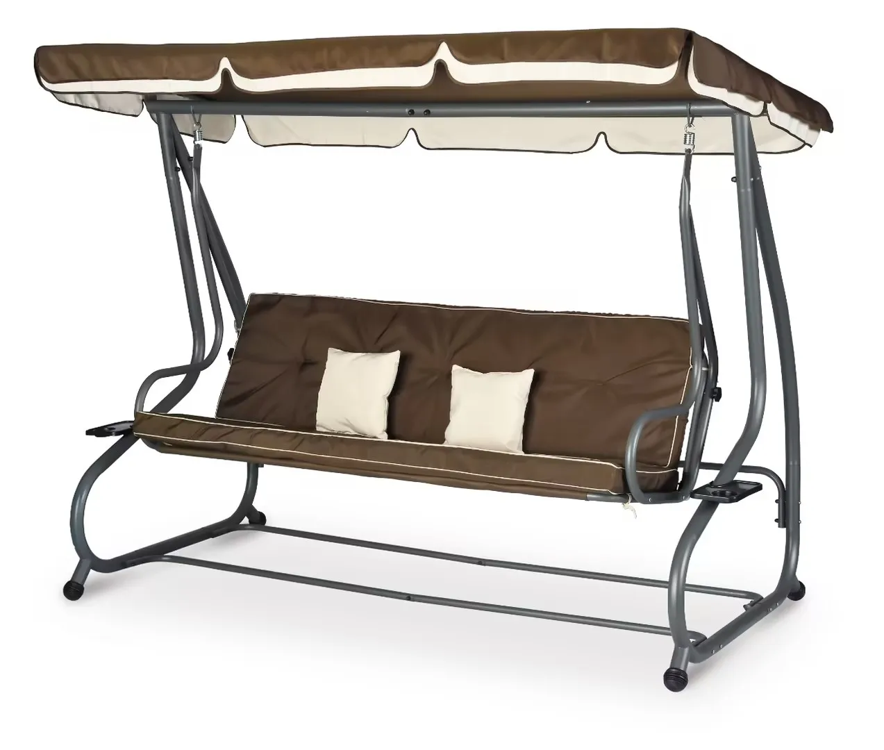 Outdoor Garden Furniture Luxury 3 Seater Hanging Patio Swing Chair  With Canopy