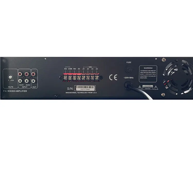 Thinuna TA-80E Professional Power Amplifier Public Address Mixer 4 Channel Audio With Wireless Microphone