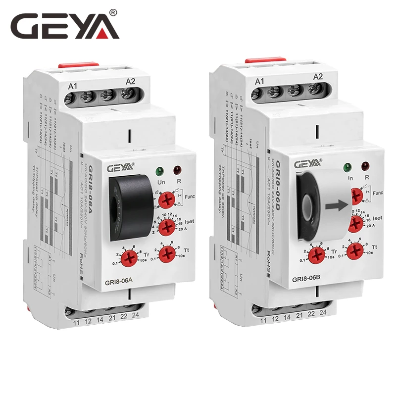 GEYA GRI8-06 50/60 Гц детектируемое Реле тока реле мониторинга переменного и постоянного с 2 выходами
