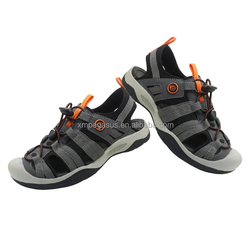 Manufacturer waterproof athletic sandalias water friendly closed toe kids sport sandals