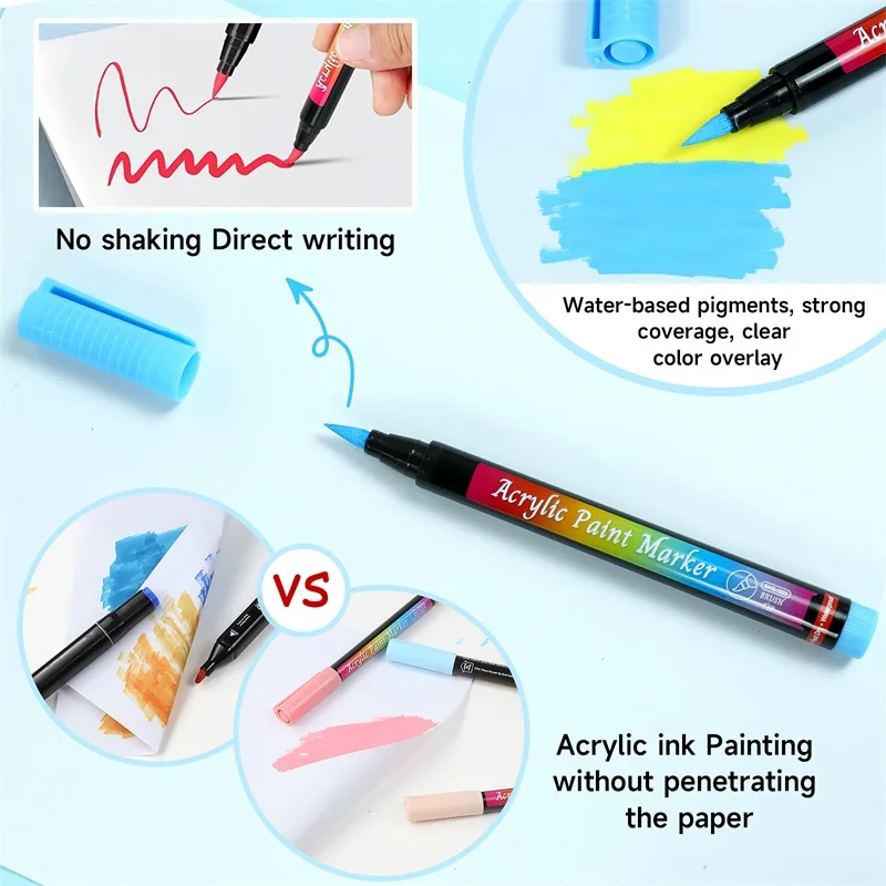 Acrylic Marker Organizer Water Chalk Acrylic Permanent Paint Marker Pen For Glass Porcelain Mug