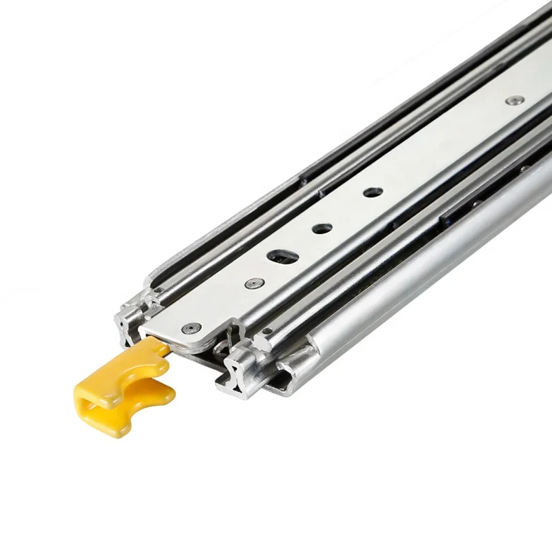 Лидер продаж, 3-х складные шарикоподшипники GUANZHIYU, сверхпрочные блокировочные слайды, Длинные сверхпрочные слайды для выдвижных ящиков