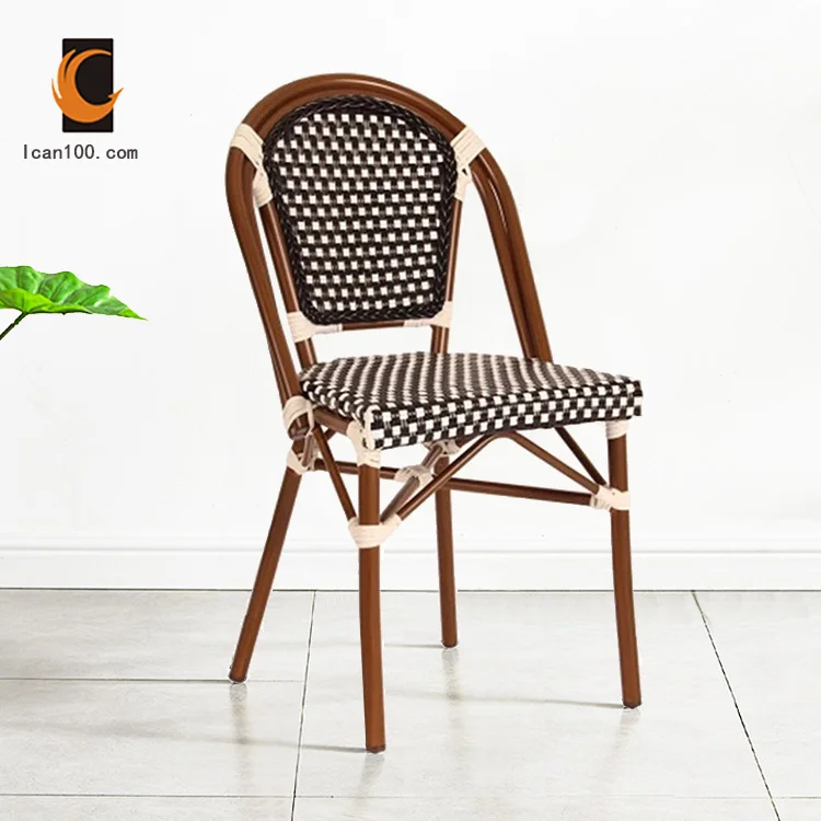 Provincial Style Retro Rattan Wicker French Cafe Dining Chair Restaurant chaises cafe chair furniture restaurant sillas